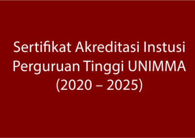 Sertifikat Akreditasi Instusi Perguruan Tinggi UNIMMA (2020 – 2025)