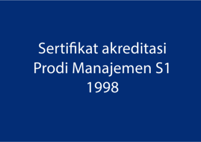 Sertifikat Akreditasi Program Studi Manajemen S1 (1998)