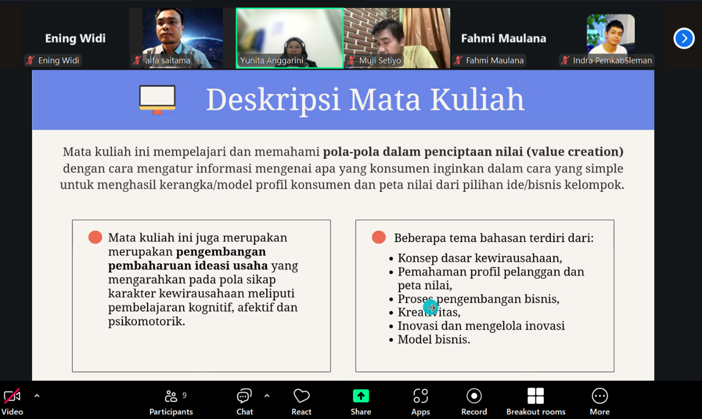 MMKwu UNIMMA Gelar Perkuliahan Perdana Business Innovation and Business Model