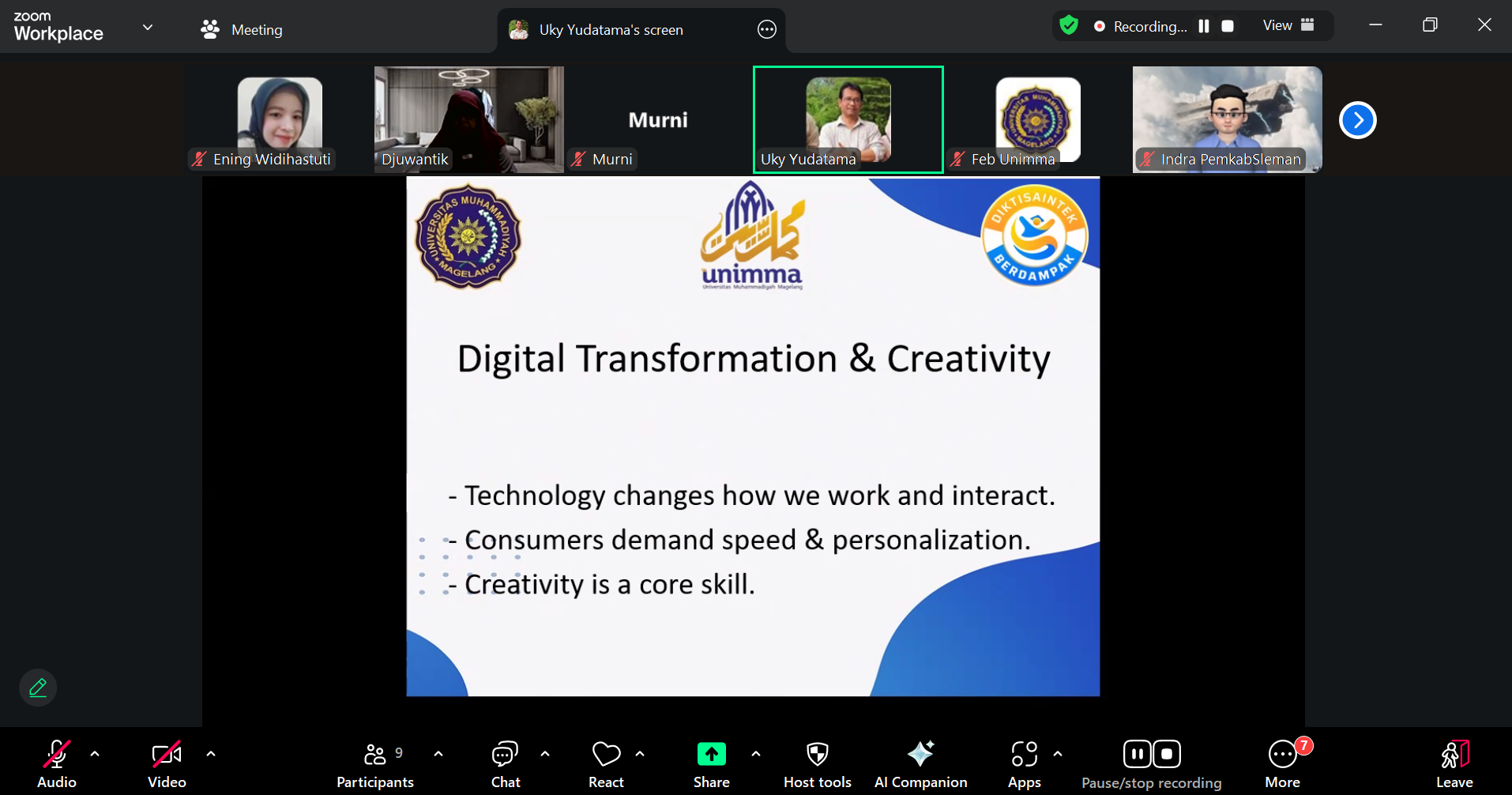 Perkuliahan Digital Entrepreneurship UNIMMA Bahas Kreativitas Digital di Era Transformasi Bisnis