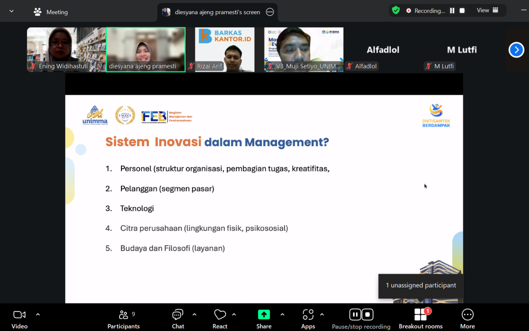 Mahasiswa MMKwu UNIMMA Perdalam Pemahaman tentang Inovasi Bisnis dan Model Bisnis Modern